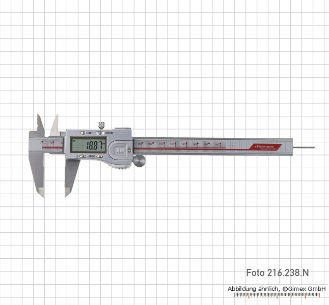 Digital poket calipers,  150 mm, ABS, round